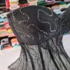 ⁦מחוך שחור על בסיס תחרה עם פייטים שקופים⁩ – תמונה ⁦3⁩