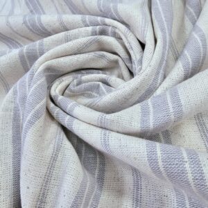 בד כותנה עם פשתן רוחב 2.4 מטר דגם Village Line blue