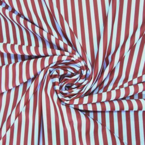 בד לייקרה פסים לבן-אדום