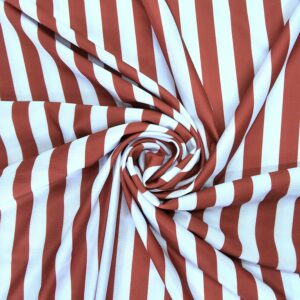 בד לייקרה פסים לבן-אדום