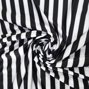 בד לייקרה פסים לבן-שחור