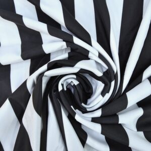 בד לייקרה פסים לבן-שחור