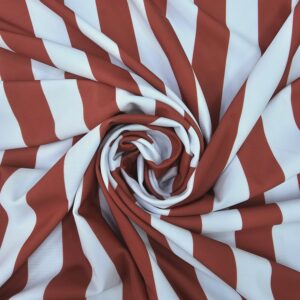 בד לייקרה פסים לבן-אדום