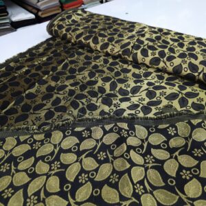 בד ברוקרד דגם זהב שחור